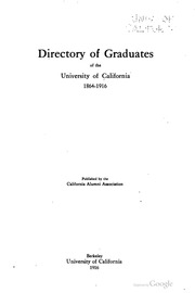 Directory Of Graduates Of The Univerity Of California, 1864-1916