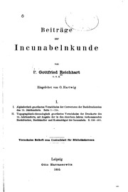 Beiträge zur incunabelnkunde