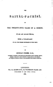 The Baitāl-pachīsī: or, The twenty-five tales of a demon : a new and ...
